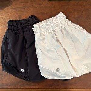 Lululemon shorts. 1 black & 1 white pair. Size 8 ea. Fits like a small.
